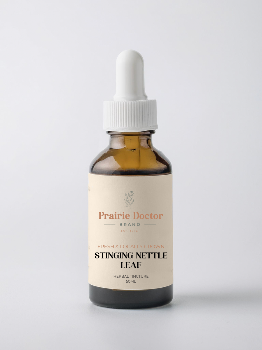 This Stinging Nettle Leaf herbal tincture is crafted using fresh, locally grown Stinging Nettle Leaf from the Fraser Valley. Stinging Nettle Leaf is known for being a natural remedy for seasonal allergies as well as a powerful diuretic that can help to gentle cleanse via the urinary tract. Nettle Leaf is also known traditionally to ease symptoms of Benign Prostatic Hyperplasia (BPH).