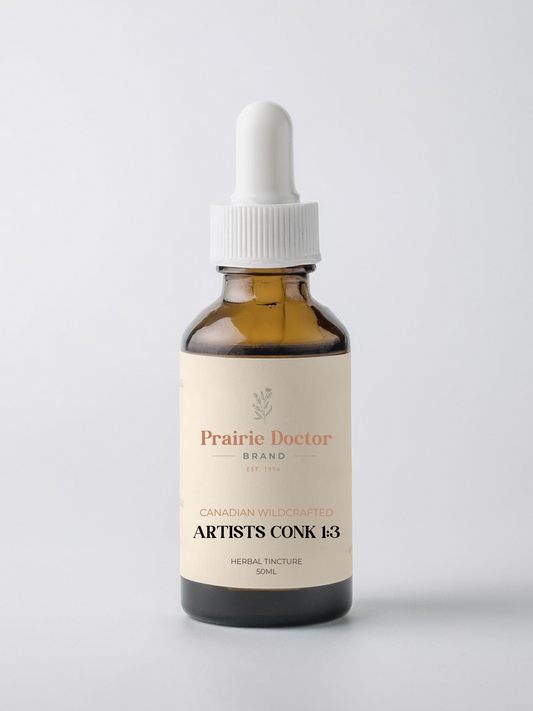 Our Artist's Conk Mushroom Tincture is a medicinal, health supporting fungi tincture that is created using Canadian organically grown fruiting bodies from most species of hardwoods and some conifers in wooded areas. 