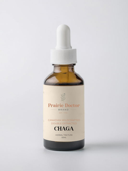 Our Chaga Mushroom Tincture (Double Extracted) is made using organic, Canadian grown Chaga mushrooms that are grown on the East Coast of Canada. Chaga mushroom, renowned for its immune-boosting properties, has been cherished for centuries in many modalities of traditional healing. 